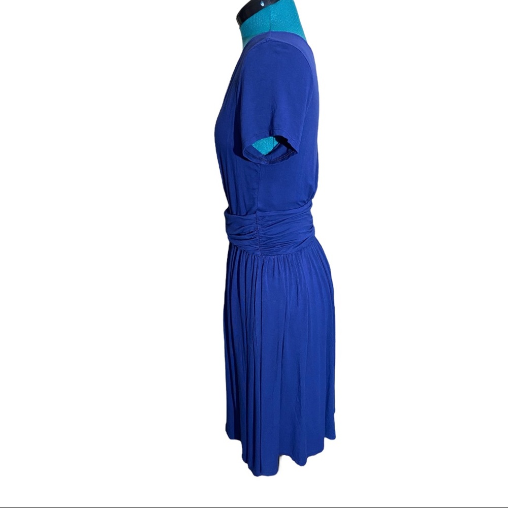 ModCloth Blue V-Neck A-Line Dress - Picture 5 of 7